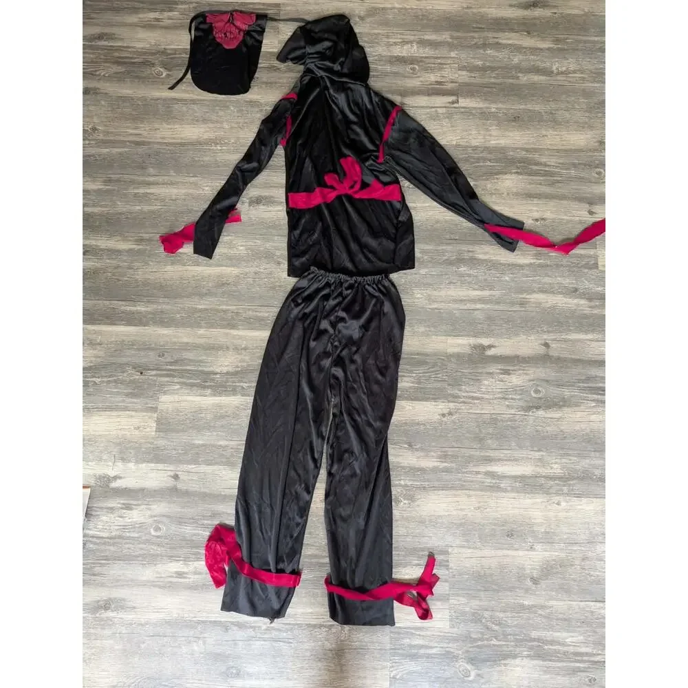 Deadly Red Ninja Halloween Costume Cosplay Boys Size M 8-10